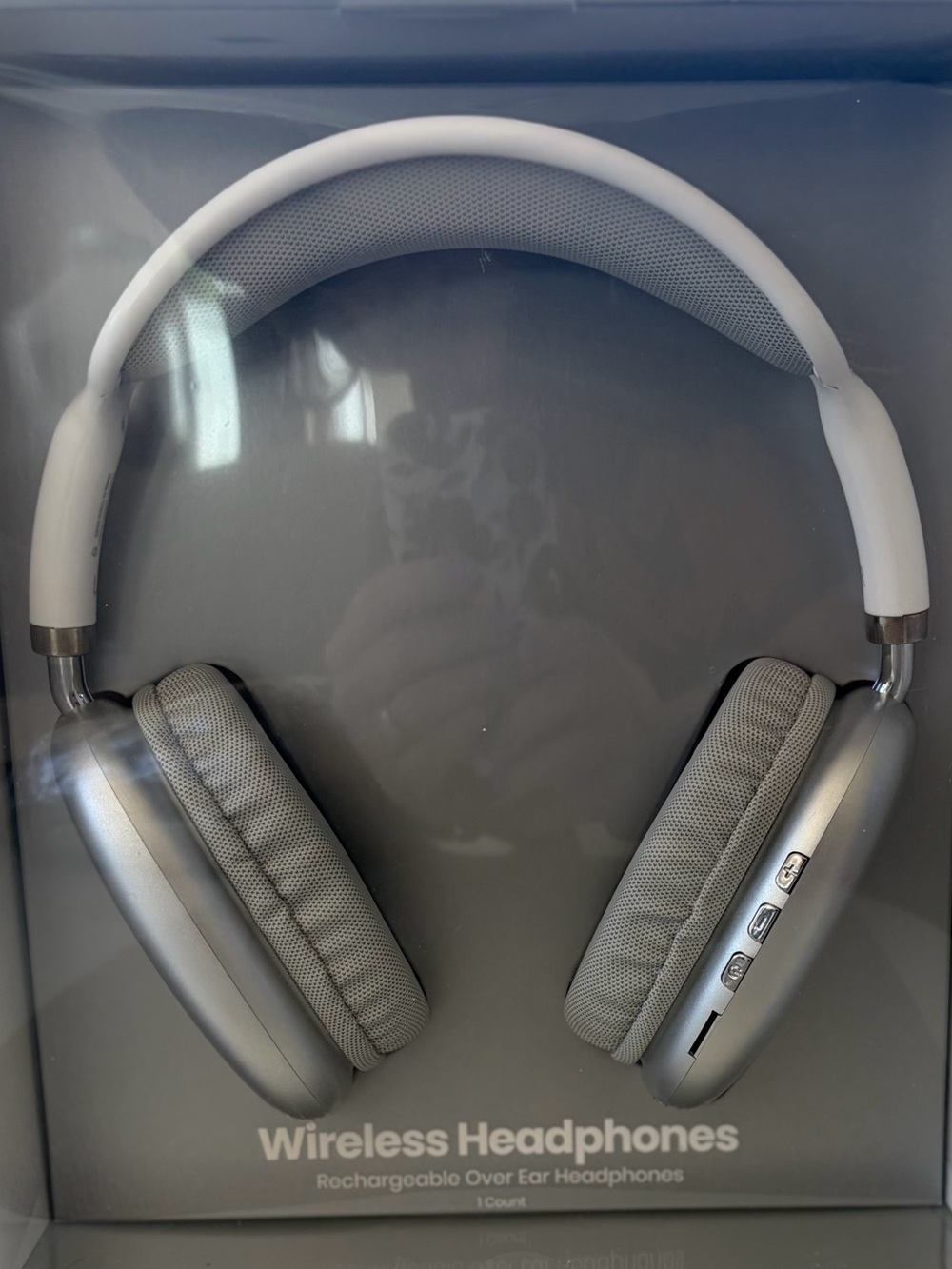 Silver Rechargeable Wireless Bluetooth Headphones
